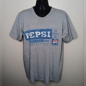 VTG 90s Pepsi Adult Large / XL T-shirt Heather Gray Single Stitch USA Promo Tee